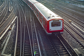 Eisenbahnschienen, Bahn in Hamburg, Deutschland