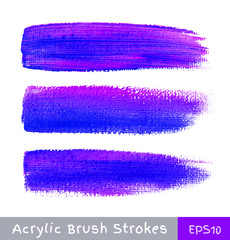 Colorful watercolor brush strokes on canvas. Vector illustration.