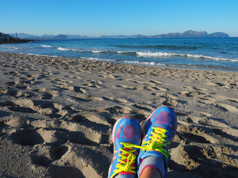 Mallorca - Laufpause am Strand 
