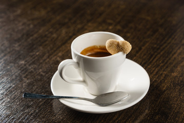 coffee with sugar heart