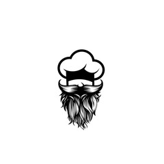 chef with mustache and beard vector illustration