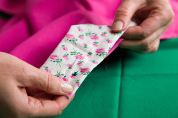 Sewing workshop. Preparing the sewing blanket.