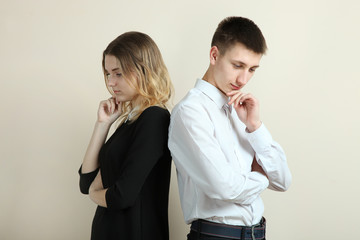 Young couple quarreled