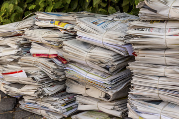 stack of old paper. old newspapers