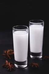 Alcohol Raki with anis. Turkish, Greek aperitif arak, Ouzo