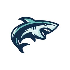 Obraz premium Zwierzęca głowa - rekin - wektor logo / ikona ilustracja maskotka