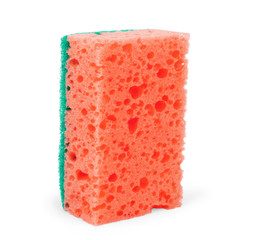 Washcloth on a white background. Yellow washcloth.