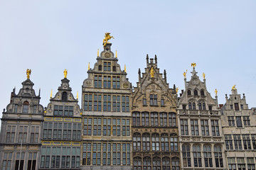 Fototapeta na wymiar Guildhalls at Grote Markt square of Antwerp