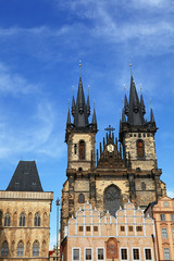 Fototapeta premium Cathedral of Our Lady before Tyn in Prague, Czech