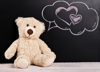 Teddy bear with thoughts of love