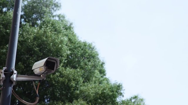Survelliance Security Camera in the city:Security, control