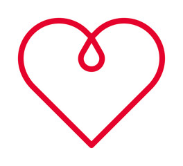 HEART red line vector icon