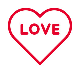 HEART red line vector icon