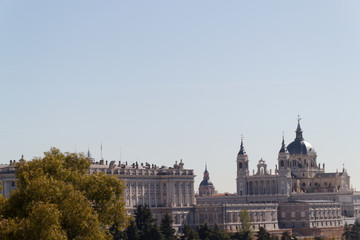 Panoramic view from the park of the Debod temple
