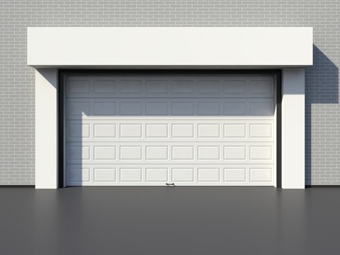 Modern white garage door
