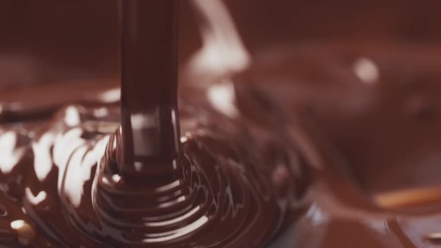 dark melted chocolate flow