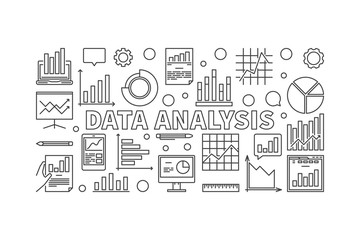 Data Analysis vector horizontal banner