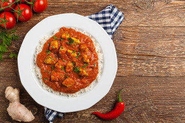 Traditional Indian and Pakistani cuisine. Tikka masala.