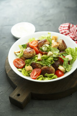 Chicken meatballs salad