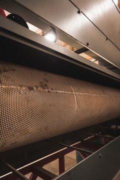Close-up of grain refining machine