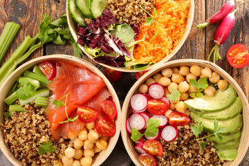 assorted vegetarian salad bowl