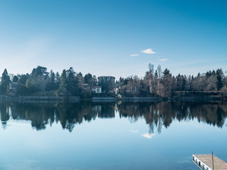 Fototapeta premium panorama of the river Ticino in lombardy italy in the country of sixth calende
