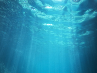 Fototapeta na wymiar Underwater background of surface seen from below