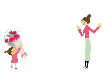 プレゼントを贈る子供と母親。母の日。記念日。誕生日。