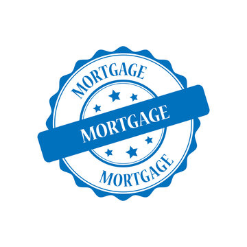 Mortgage blue stamp illustration