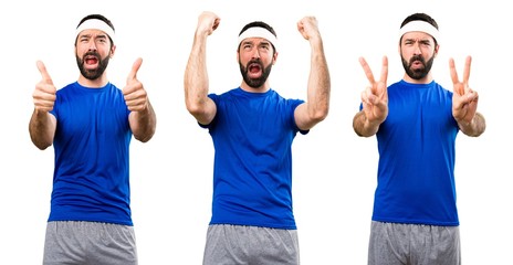 Obraz premium Set of Lucky funny sportsman