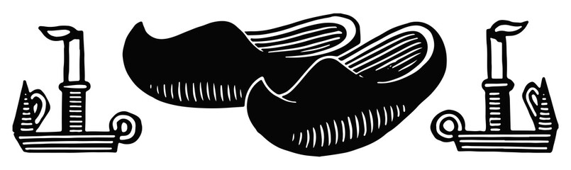 Hausschuhe und Kerzen - good night - Dutch wooden shoes and candles