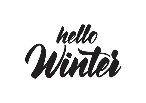 Hand drawn type lettering of Hello Winter