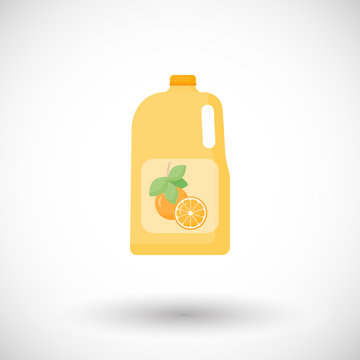 Bottle of orange juice vector flat icon