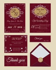 Wedding invitation , Save the date, RSVP card, Thank you card, Gift tags, Place cards, Respond card.