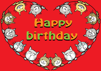 cats birthday card