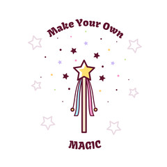 Magic wand. Vector illustration.
