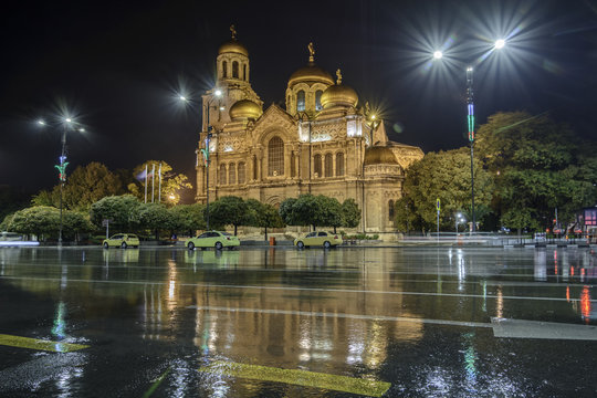 Cathedral Varna By Rainy Night