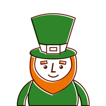 st. patricks day portrait of a happy leprechaun vector illustration