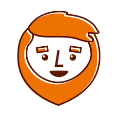 cartoon happy face man beard character vector illustration
