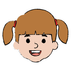 Obraz premium cute and little girl head vector illustration design
