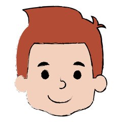 cute and little boy head vector illustration design