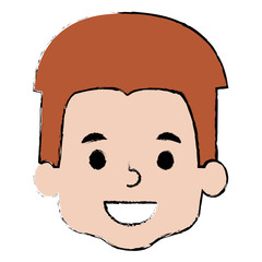 cute and little boy head vector illustration design