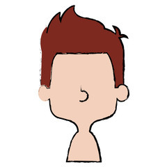 cute and little boy shirtless vector illustration design