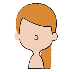 cute and little girl shirtless vector illustration design