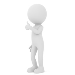 Man showing positive thumb up - human people character. 3D rendering