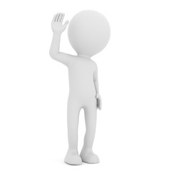 Man hello and greetings. 3D rendering