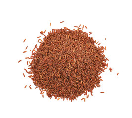 Pile of red rice isolated