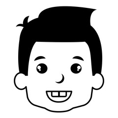 cute and little boy head vector illustration design