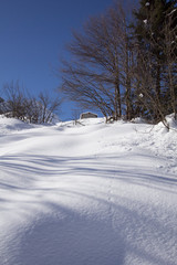 a view of white snow on a mountain