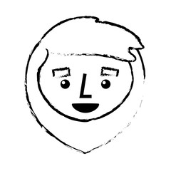 cartoon happy face man beard character vector illustration sketch image design